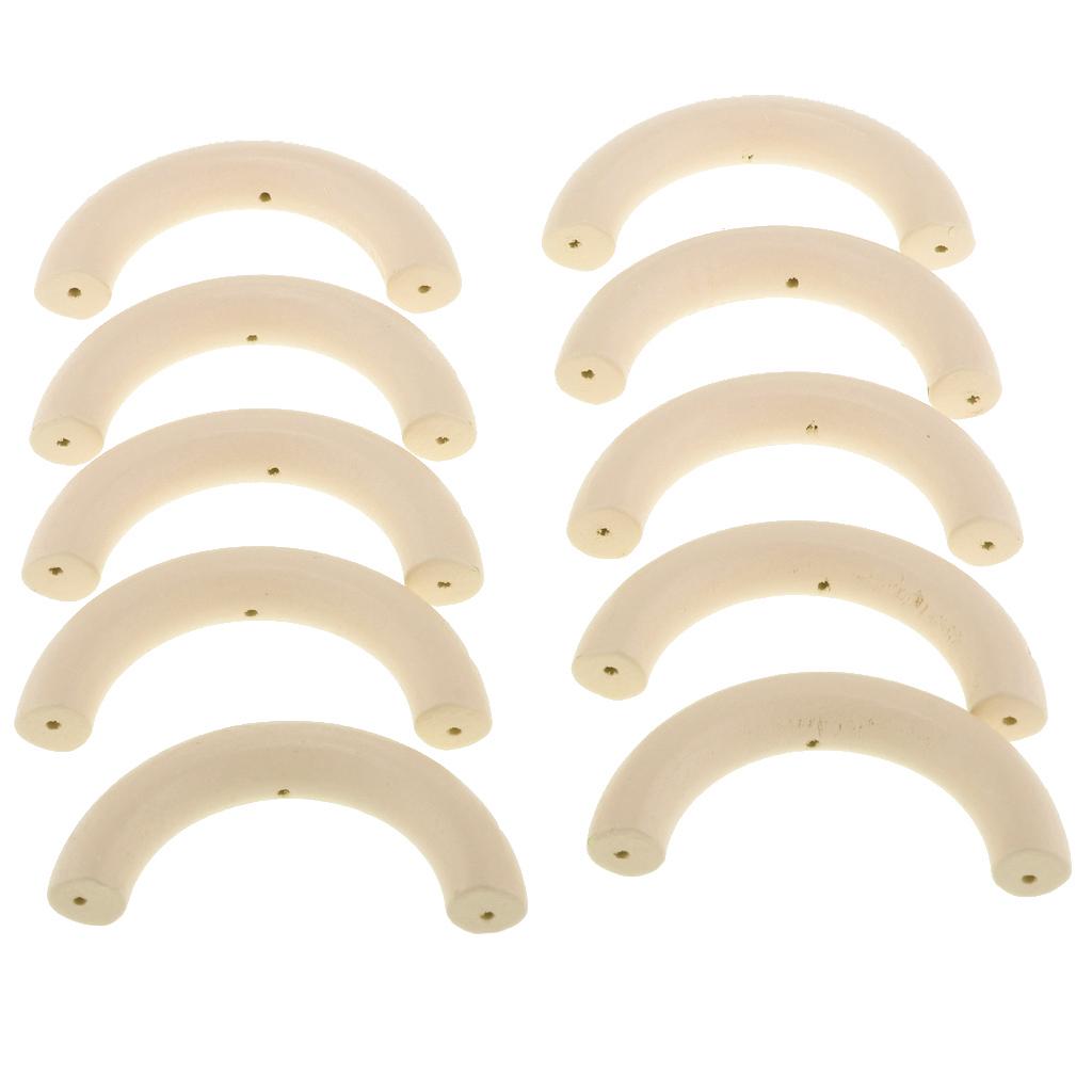 10 Pieces Colored Three-Hole Wood Ring Teether for Baby Teether Toys Yellow