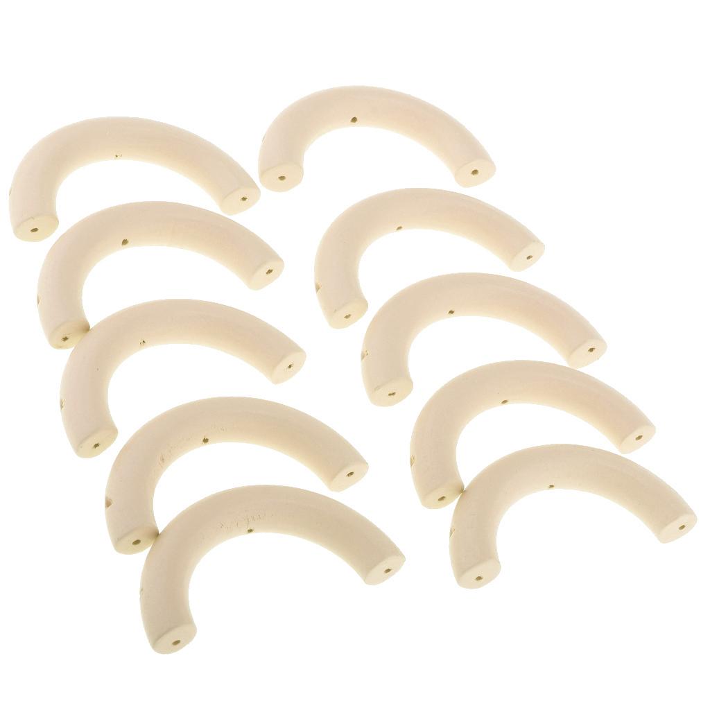 10 Pieces Colored Three-Hole Wood Ring Teether for Baby Teether Toys Yellow