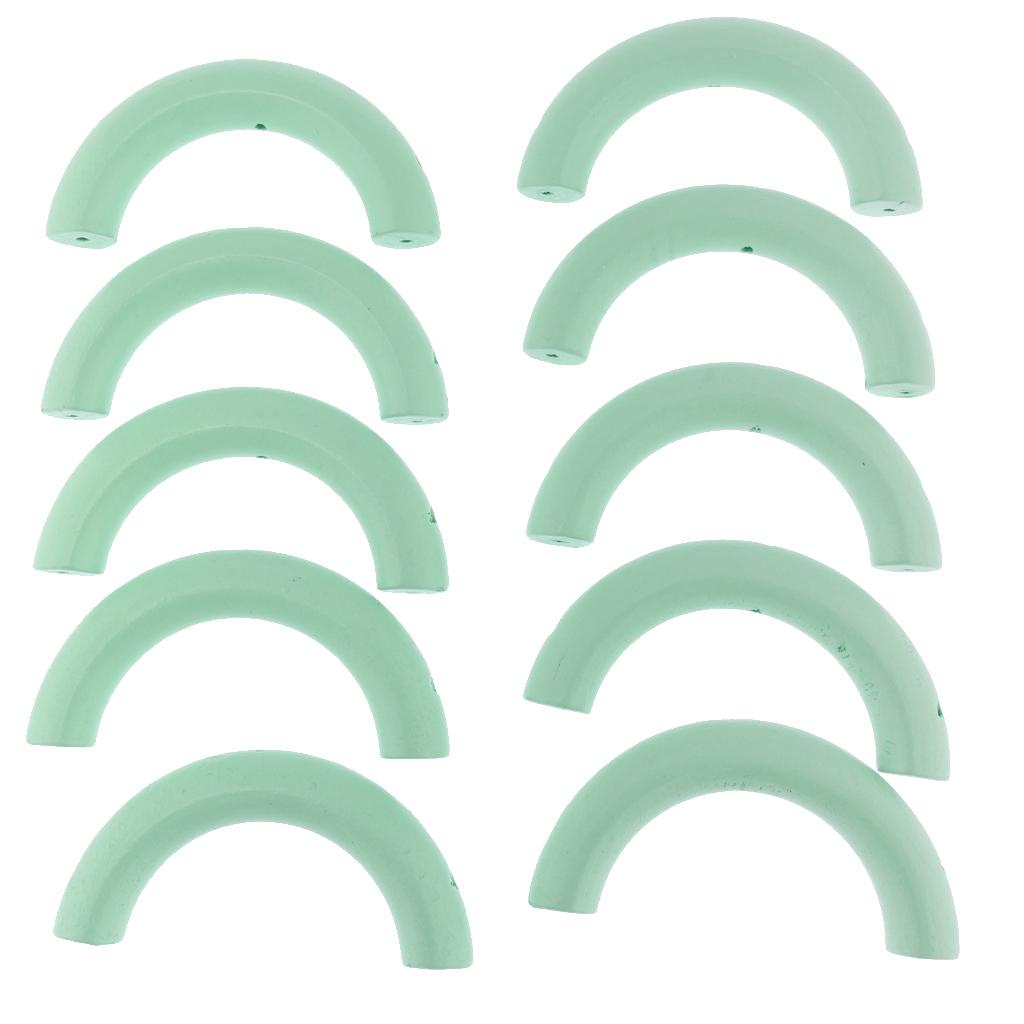 10 Pieces Colored Three-Hole Wood Ring Teether for Baby Teether Toys Green