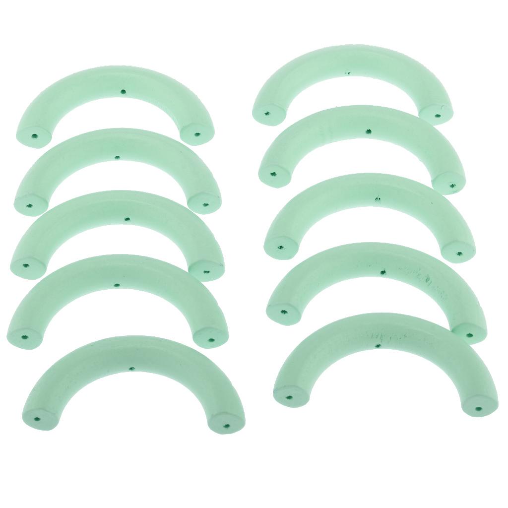 10 Pieces Colored Three-Hole Wood Ring Teether for Baby Teether Toys Green
