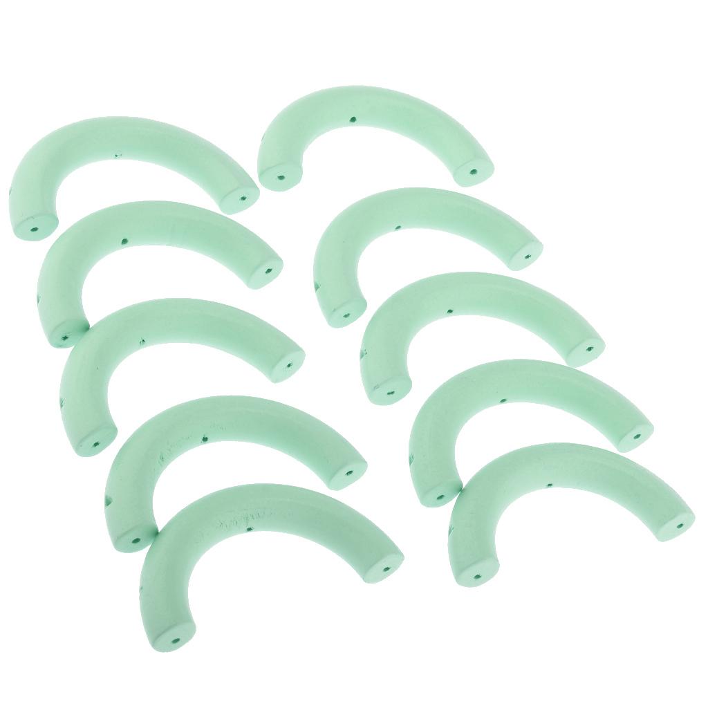 10 Pieces Colored Three-Hole Wood Ring Teether for Baby Teether Toys Green