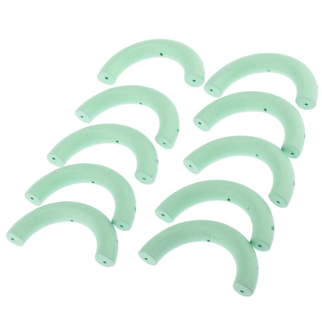 10 Pieces Colored Three-Hole Wood Ring Teether for Baby Teether Toys Green