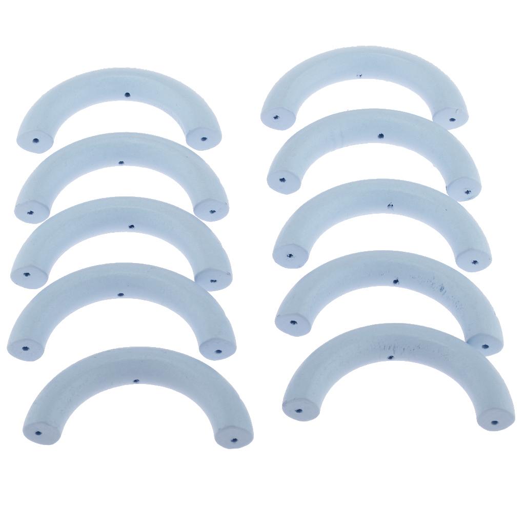10 Pieces Colored Three-Hole Wood Ring Teether for Baby Teether Toys Blue