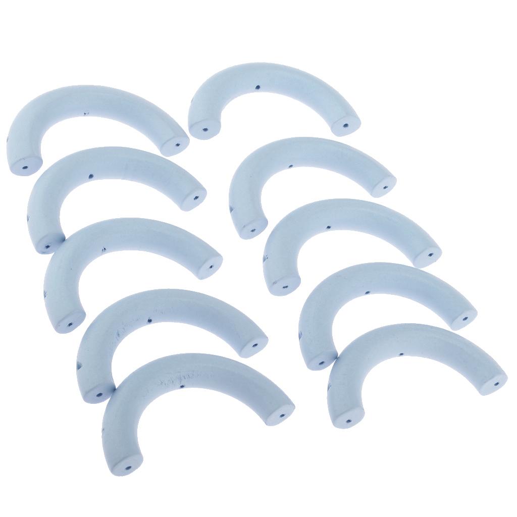 10 Pieces Colored Three-Hole Wood Ring Teether for Baby Teether Toys Blue