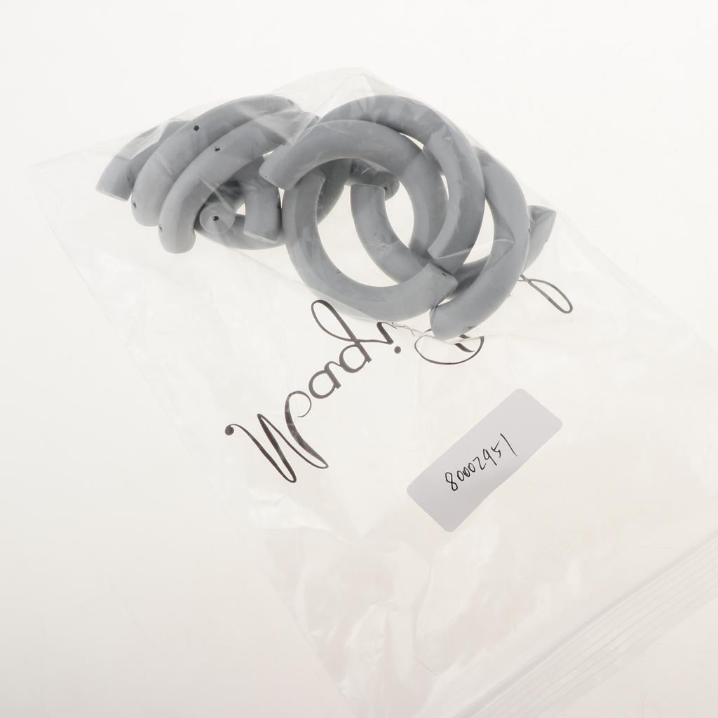 10 Pieces Colored Three-Hole Wood Ring Teether for Baby Teether Toys Gray