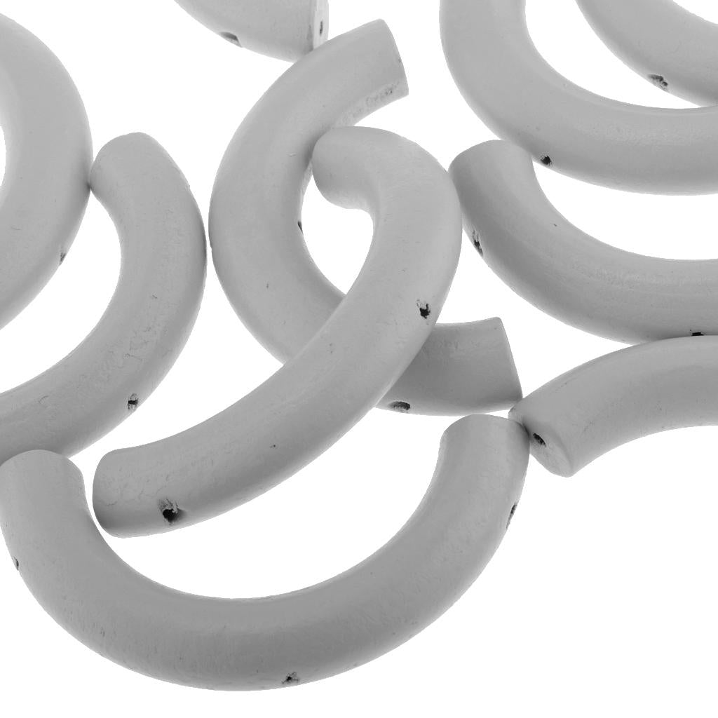10 Pieces Colored Three-Hole Wood Ring Teether for Baby Teether Toys Gray