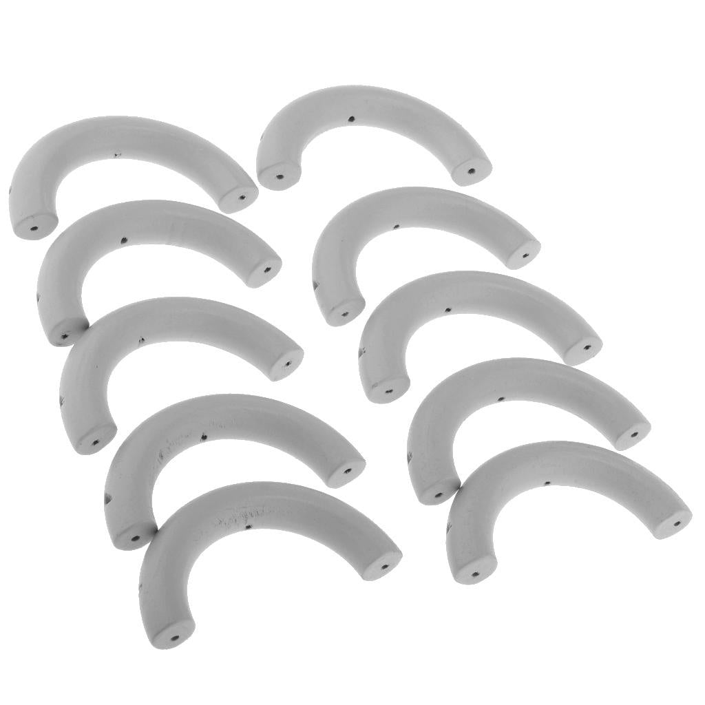 10 Pieces Colored Three-Hole Wood Ring Teether for Baby Teether Toys Gray