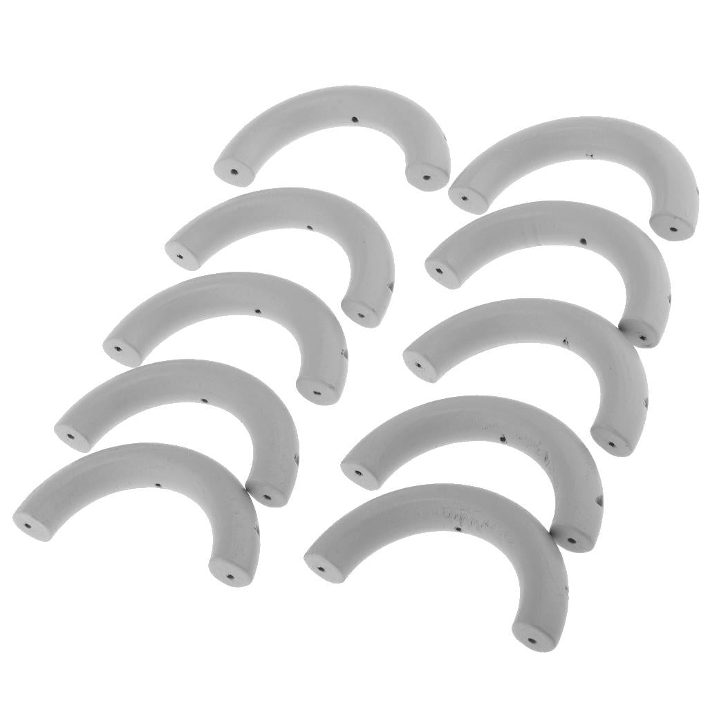 10 Pieces Colored Three-Hole Wood Ring Teether for Baby Teether Toys Gray