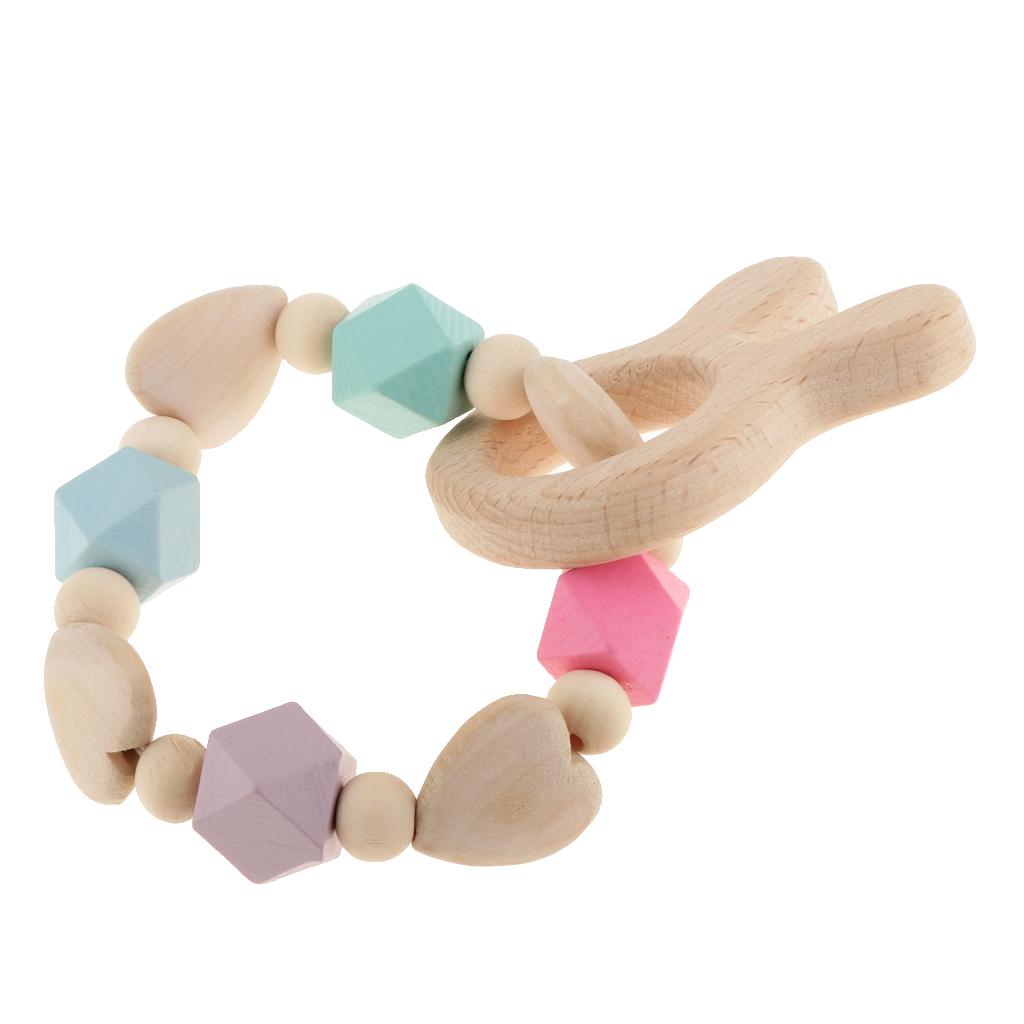 Baby Wooden Teether Nursing Bracelet Food Grade Style 2-Rabbit