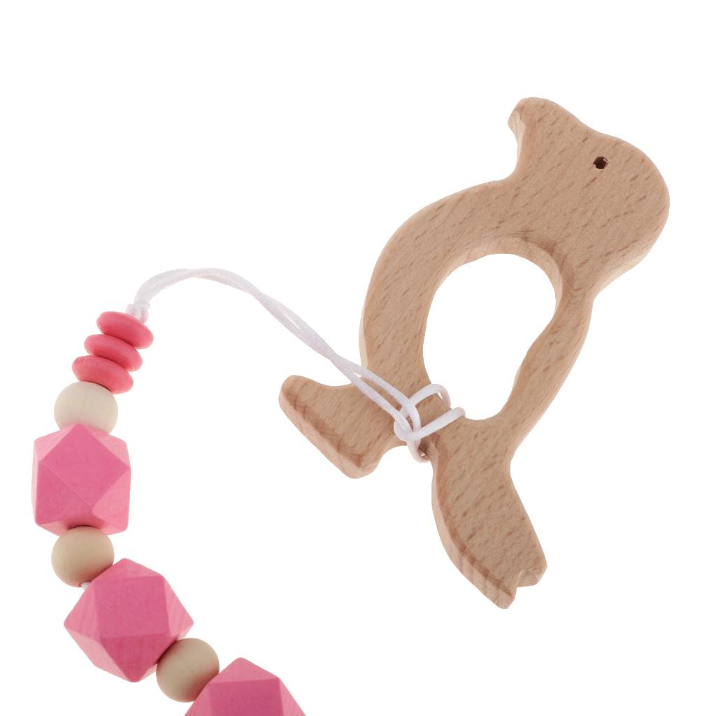 Baby Kids Color Wooden Children'S Cartoon Nipple Holder Red Bird