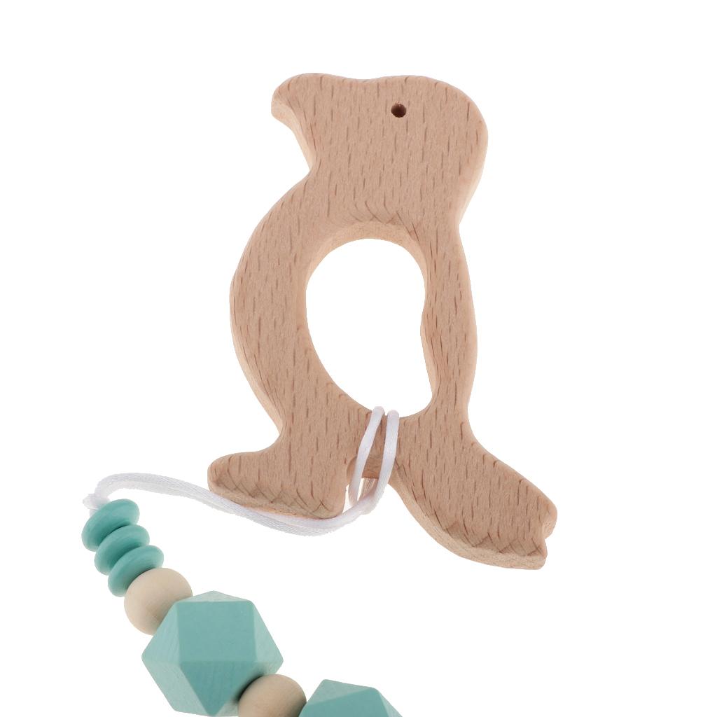 Baby Kids Color Wooden Children'S Cartoon Nipple Holder Green Bird