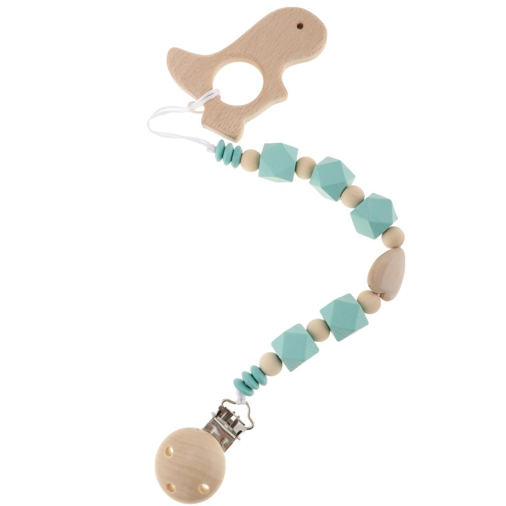 Baby Kids Color Wooden Children'S Cartoon Nipple Holder Green Hippocampus