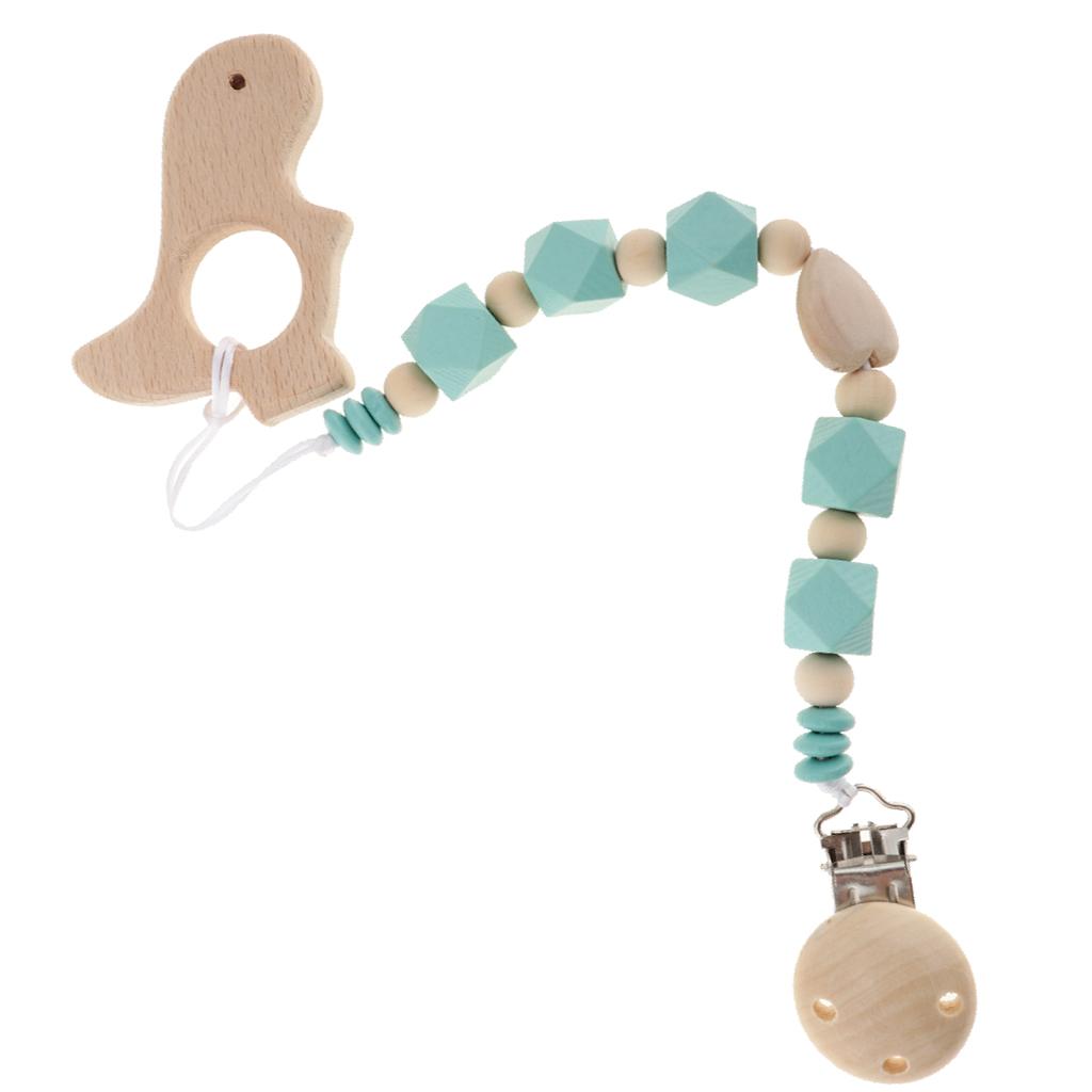 Baby Kids Color Wooden Children'S Cartoon Nipple Holder Green Hippocampus