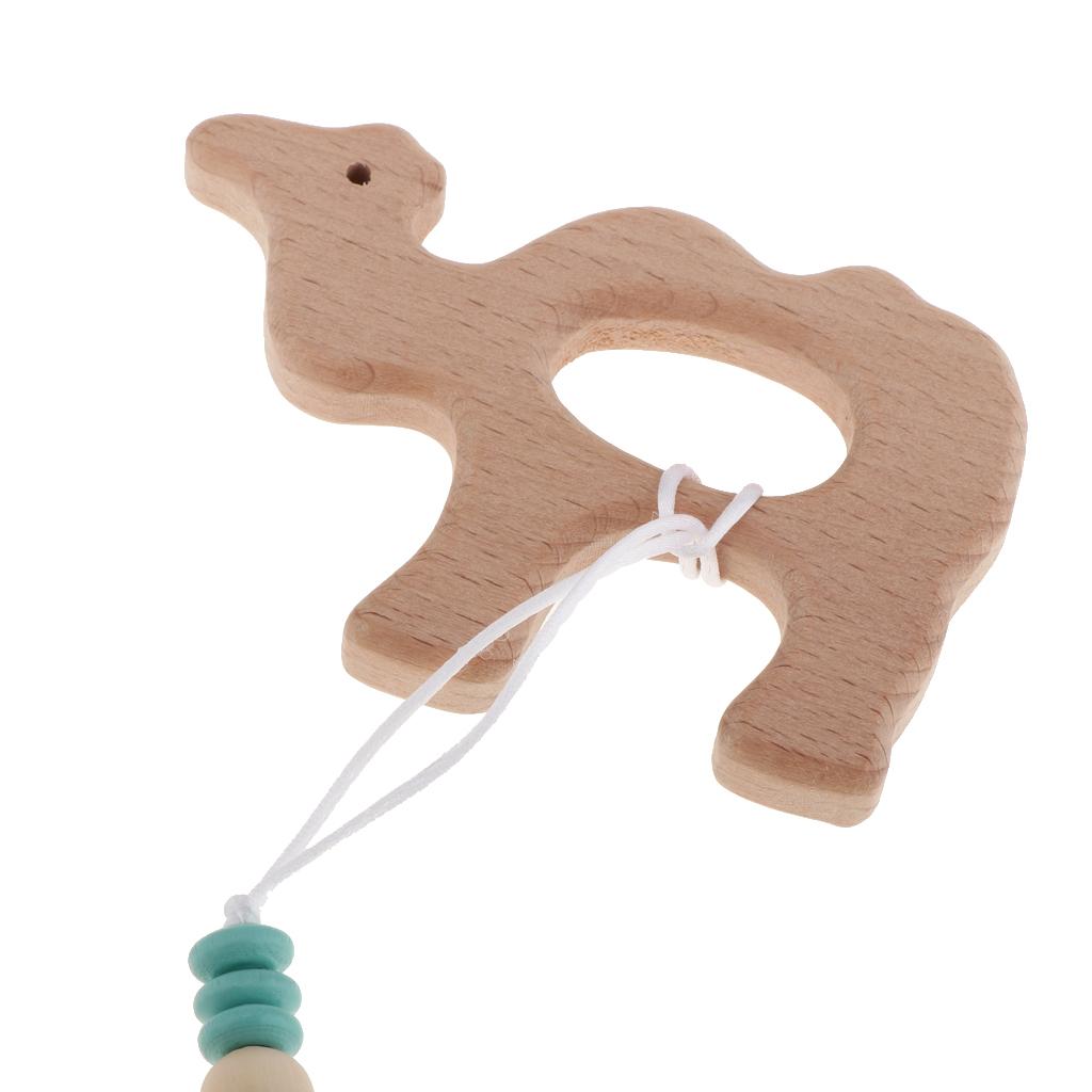 Baby Kids Color Wooden Children'S Cartoon Nipple Holder Green Camel