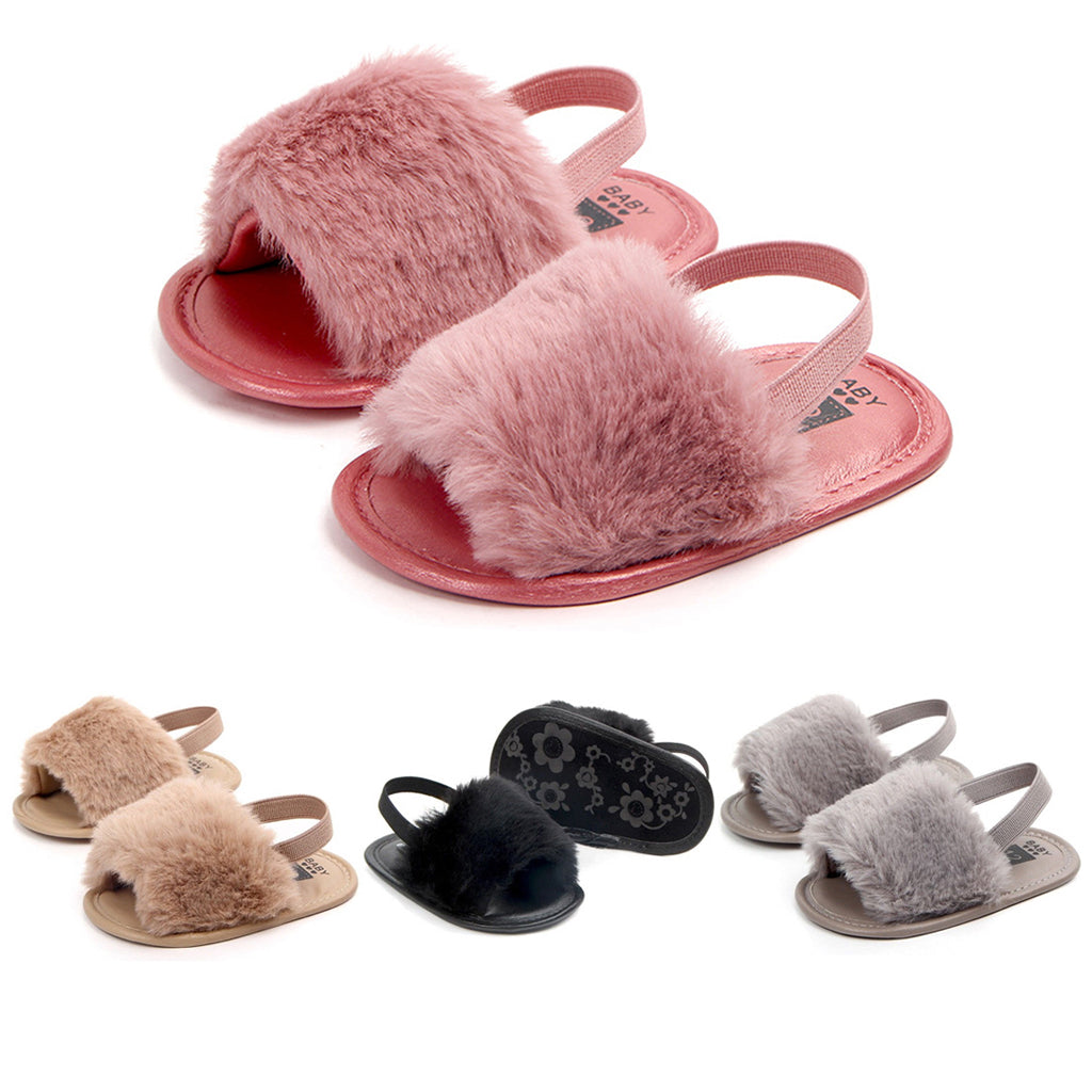 Baby Toddler Girls Sandals First Walker Shoes for 0-24 Months 0-6M Black