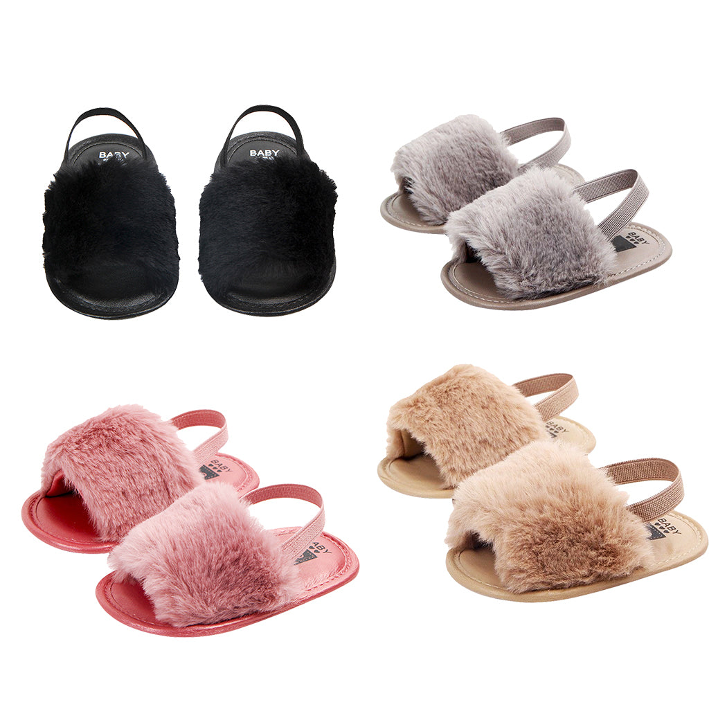 Baby Toddler Girls Sandals First Walker Shoes for 0-24 Months 0-6M Black