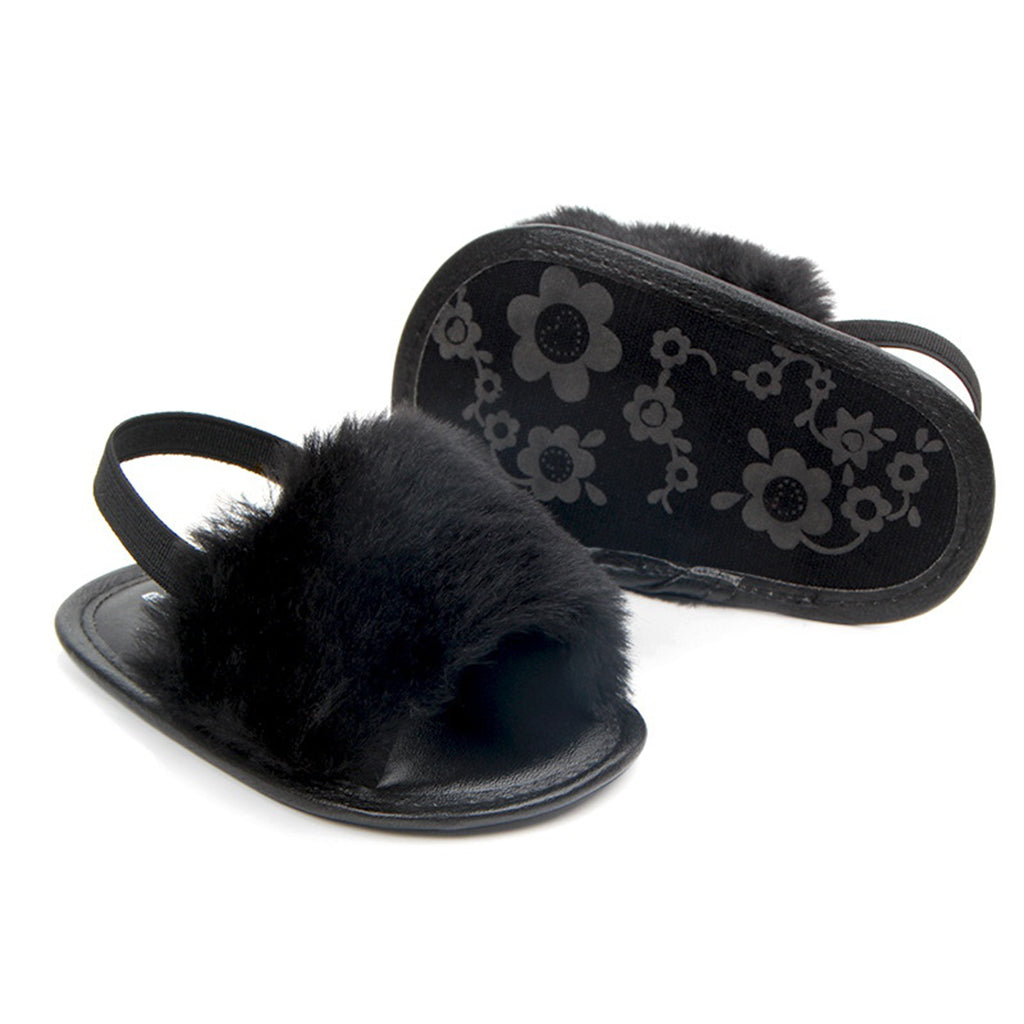 Baby Toddler Girls Sandals First Walker Shoes for 0-24 Months 0-6M Black