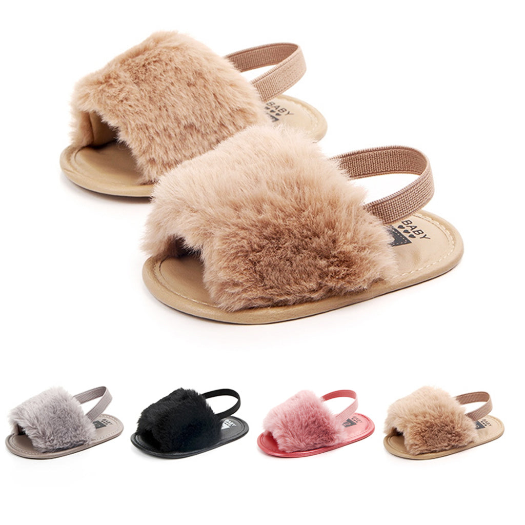 Baby Toddler Girls Sandals First Walker Shoes for 0-24 Months 0-6M Black