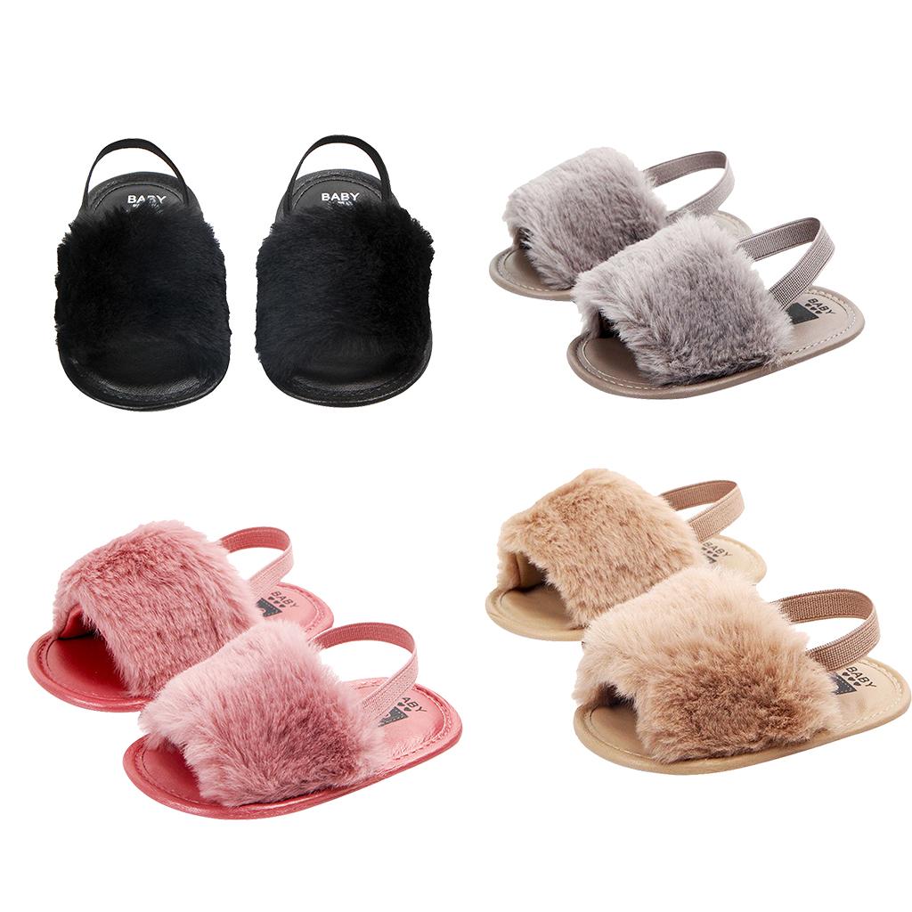 Baby Toddler Girls Sandals First Walker Shoes for 0-24 Months 6-12M Black