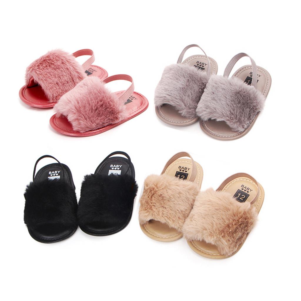 Baby Toddler Girls Sandals First Walker Shoes for 0-24 Months 6-12M Black
