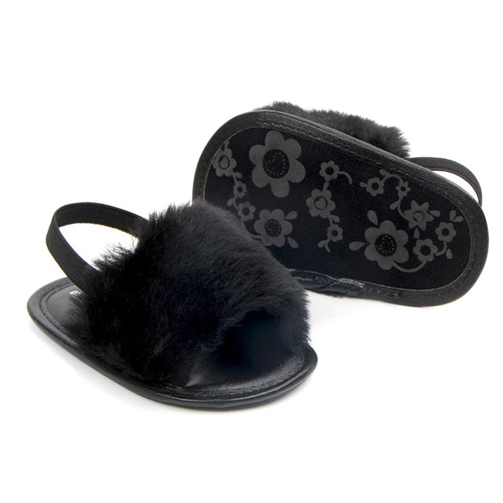 Baby Toddler Girls Sandals First Walker Shoes for 0-24 Months 12-18M Black