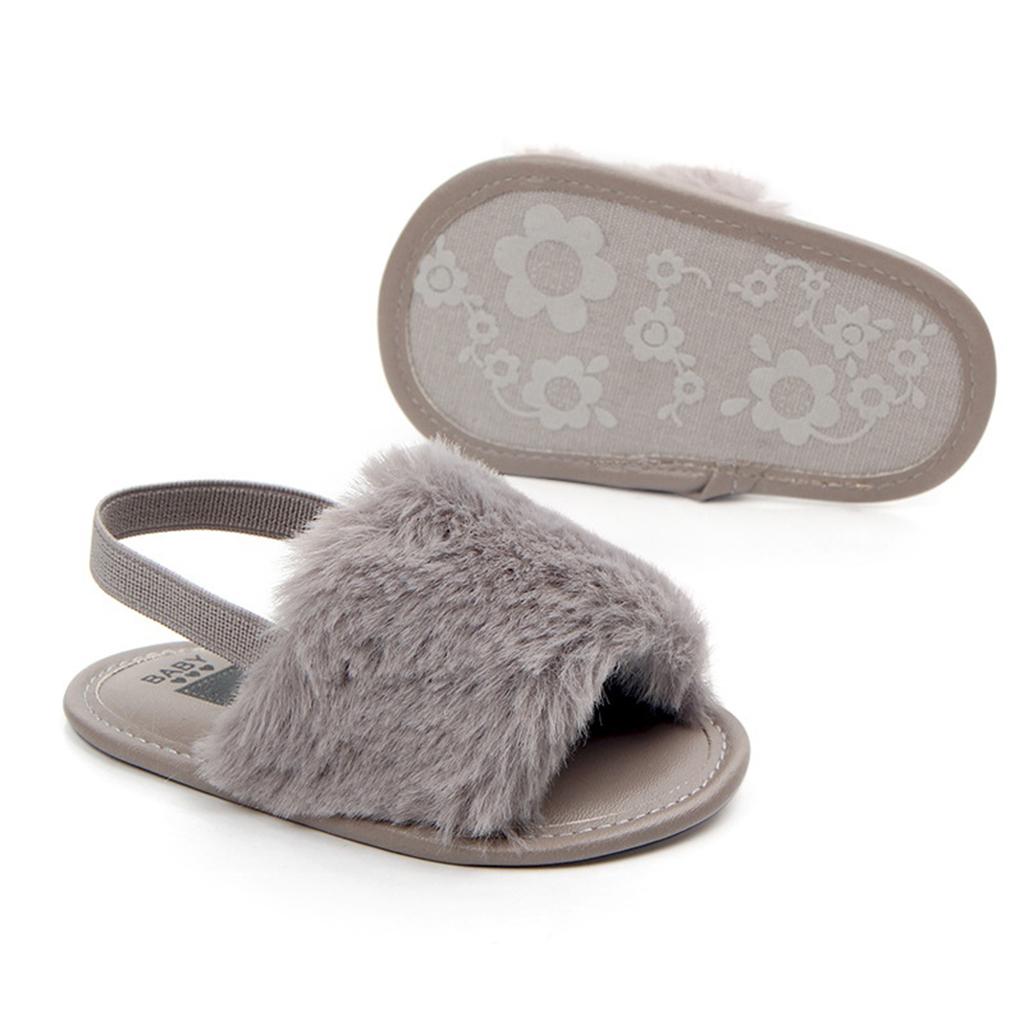 Baby Toddler Girls Sandals First Walker Shoes for 0-24 Months 0-6M Gray