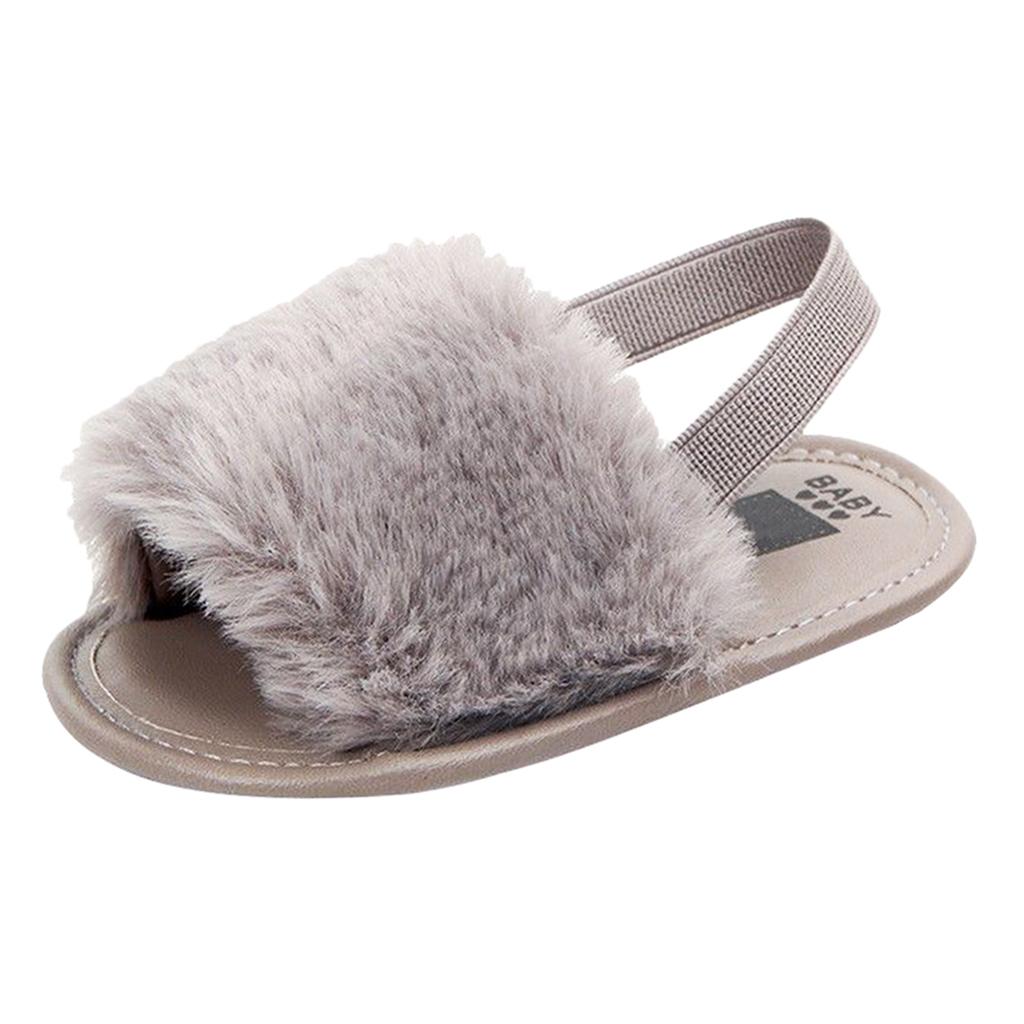 Baby Toddler Girls Sandals First Walker Shoes for 0-24 Months 0-6M Gray
