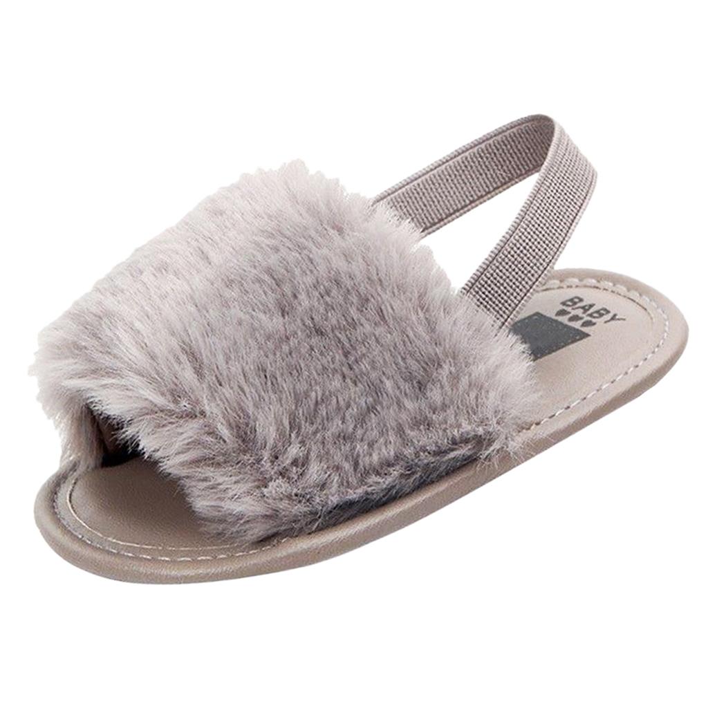 Baby Toddler Girls Sandals First Walker Shoes for 0-24 Months 0-6M Gray