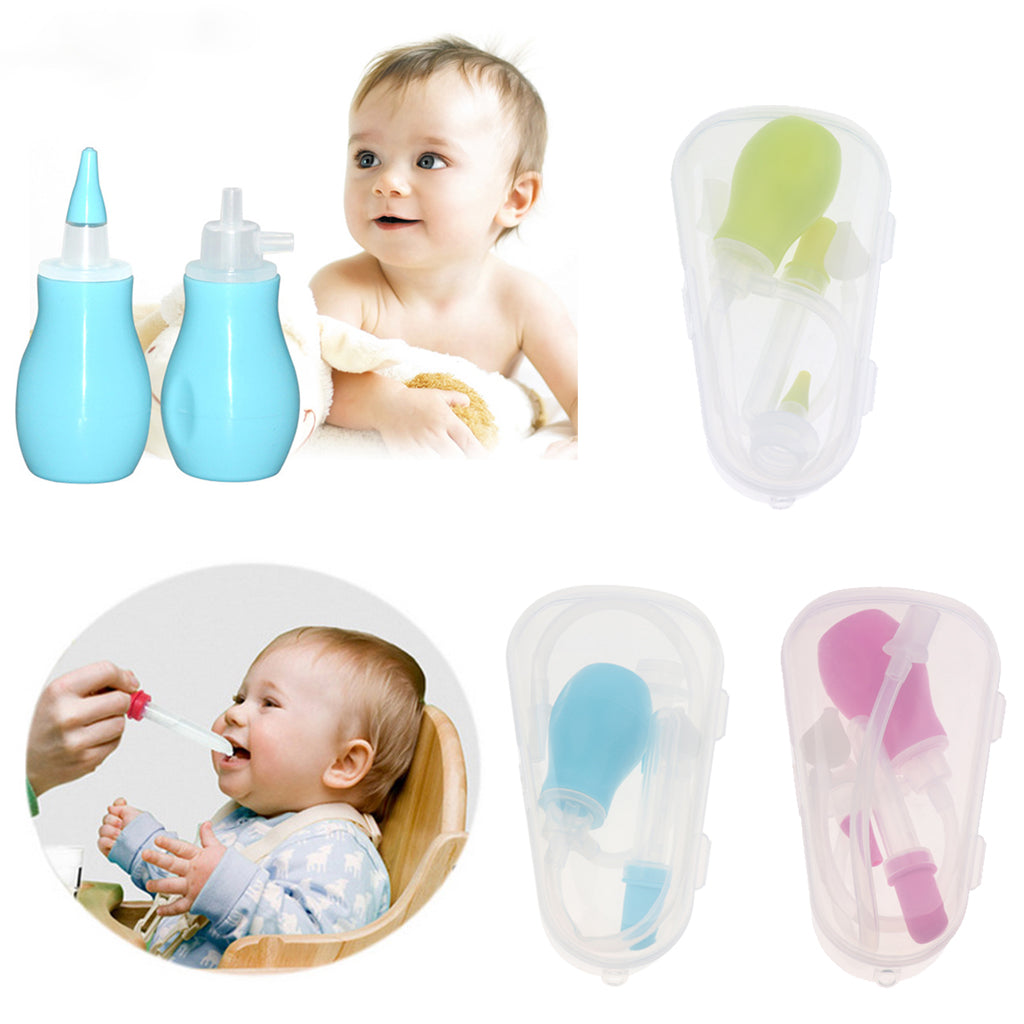 Baby Safety Nose Cleaner Vacuum Suction Nasal Aspirator Flu Protections Blue