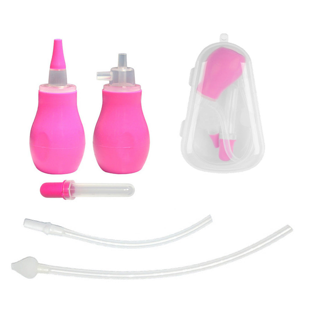 Baby Safety Nose Cleaner Vacuum Suction Nasal Aspirator Flu Protections Pink