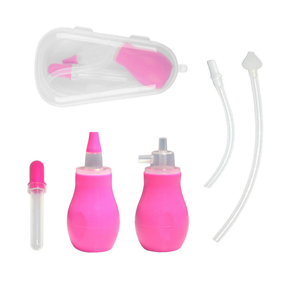 Baby Safety Nose Cleaner Vacuum Suction Nasal Aspirator Flu Protections Pink