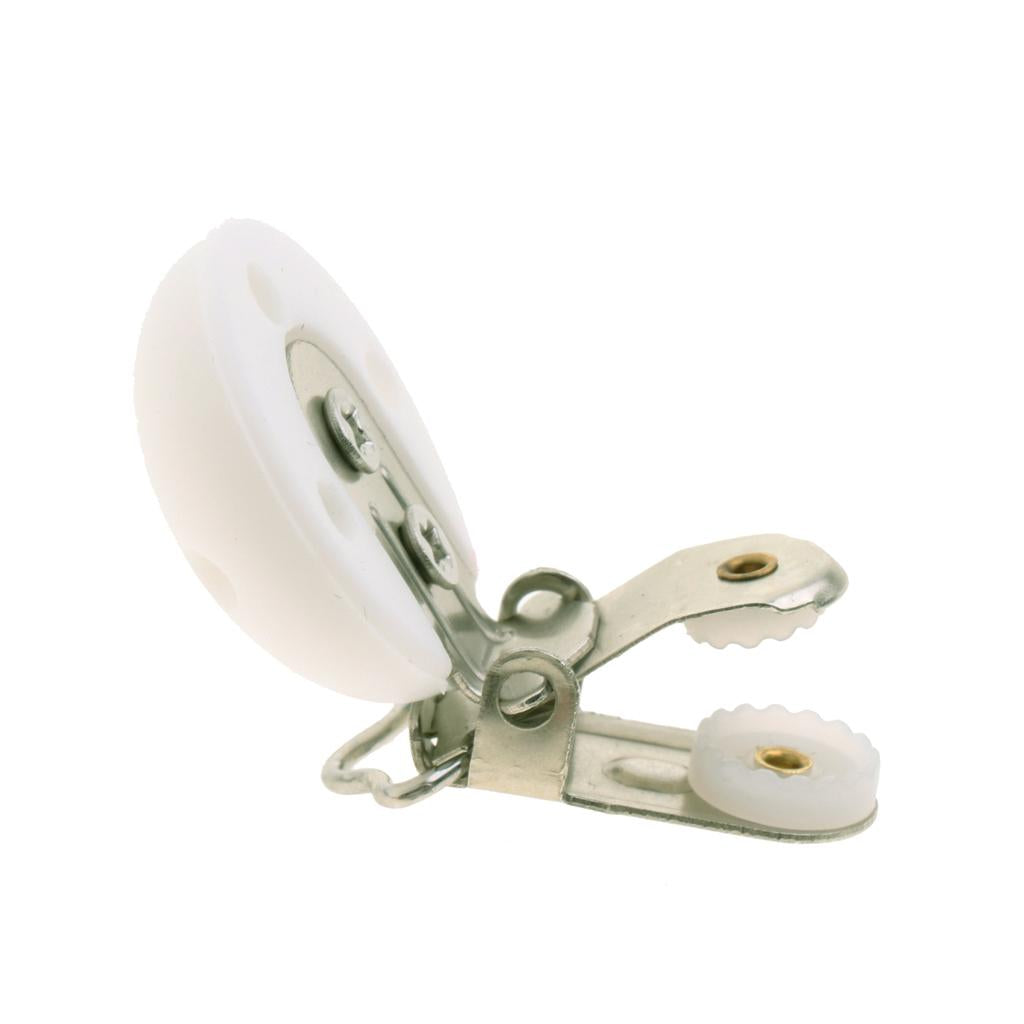 Cute Baby Pacifier Round Silicone Soother Clip Metal Holders Clasp White