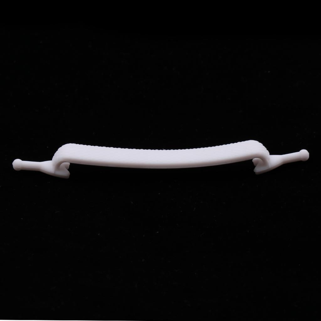 Easy No Tie Shoelaces Elastic Silicone Flat Shoe Lace Set for Kids White