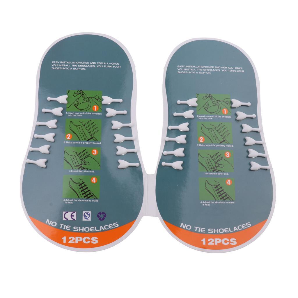 Easy No Tie Shoelaces Elastic Silicone Flat Shoe Lace Set for Kids White