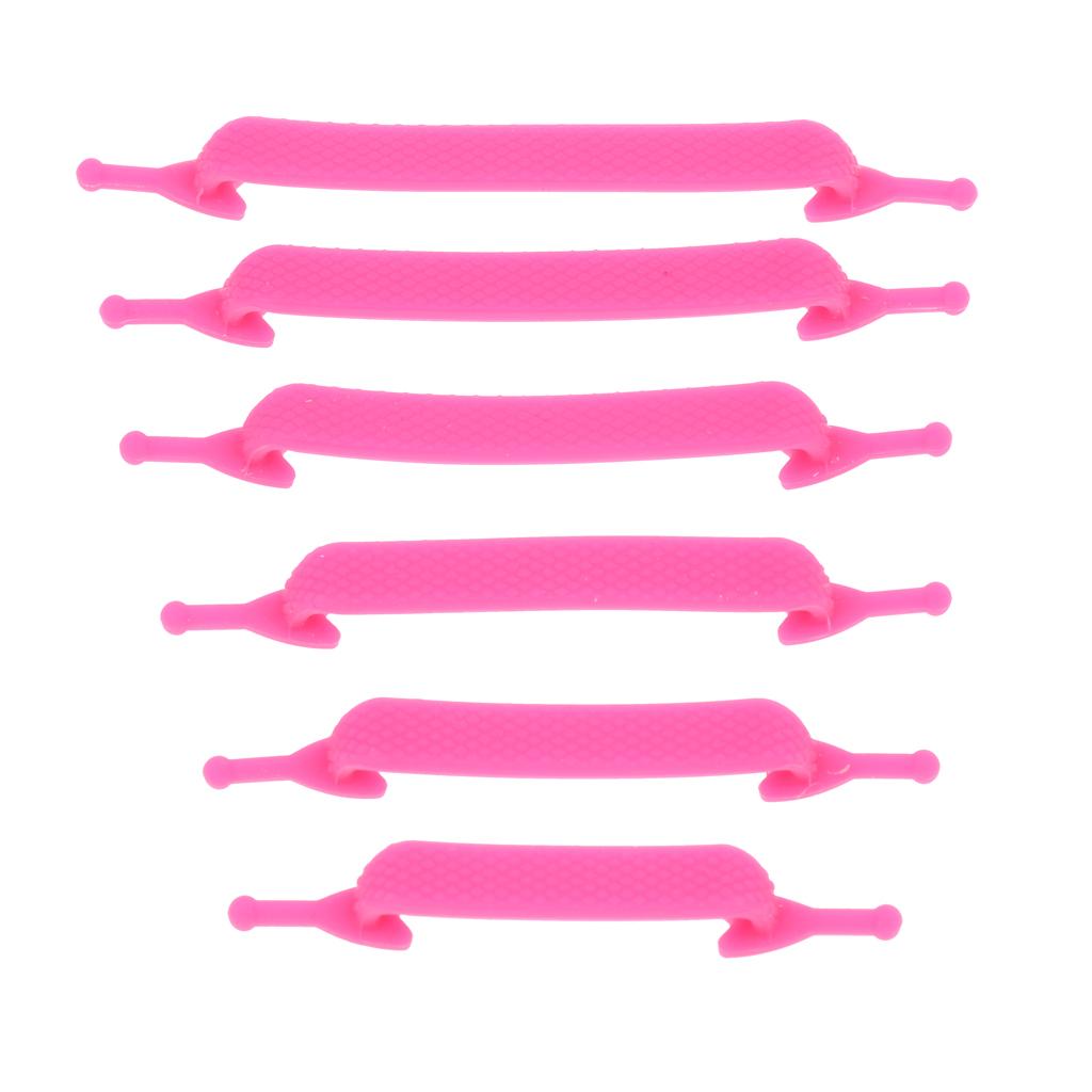 Easy No Tie Shoelaces Elastic Silicone Flat Shoe Lace Set for Kids Pink