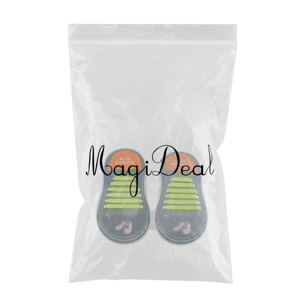 Easy No Tie Shoelaces Elastic Silicone Flat Shoe Lace Set for Kids Yellow