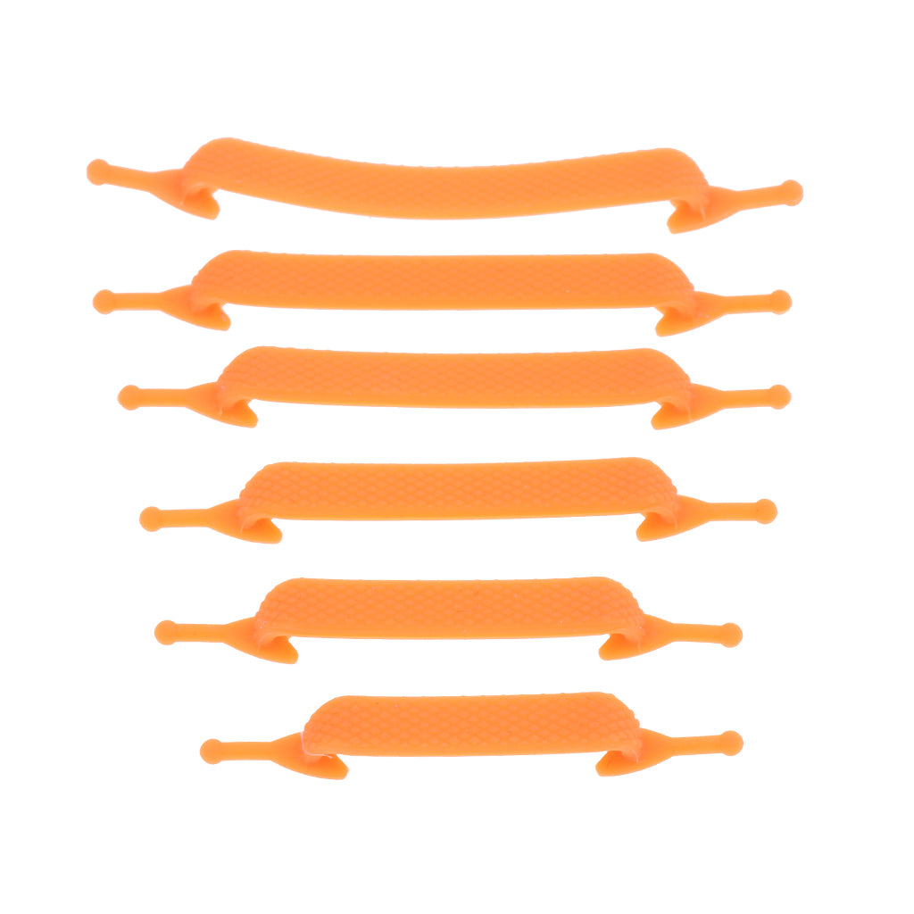 Easy No Tie Shoelaces Elastic Silicone Flat Shoe Lace Set for Kids Orange