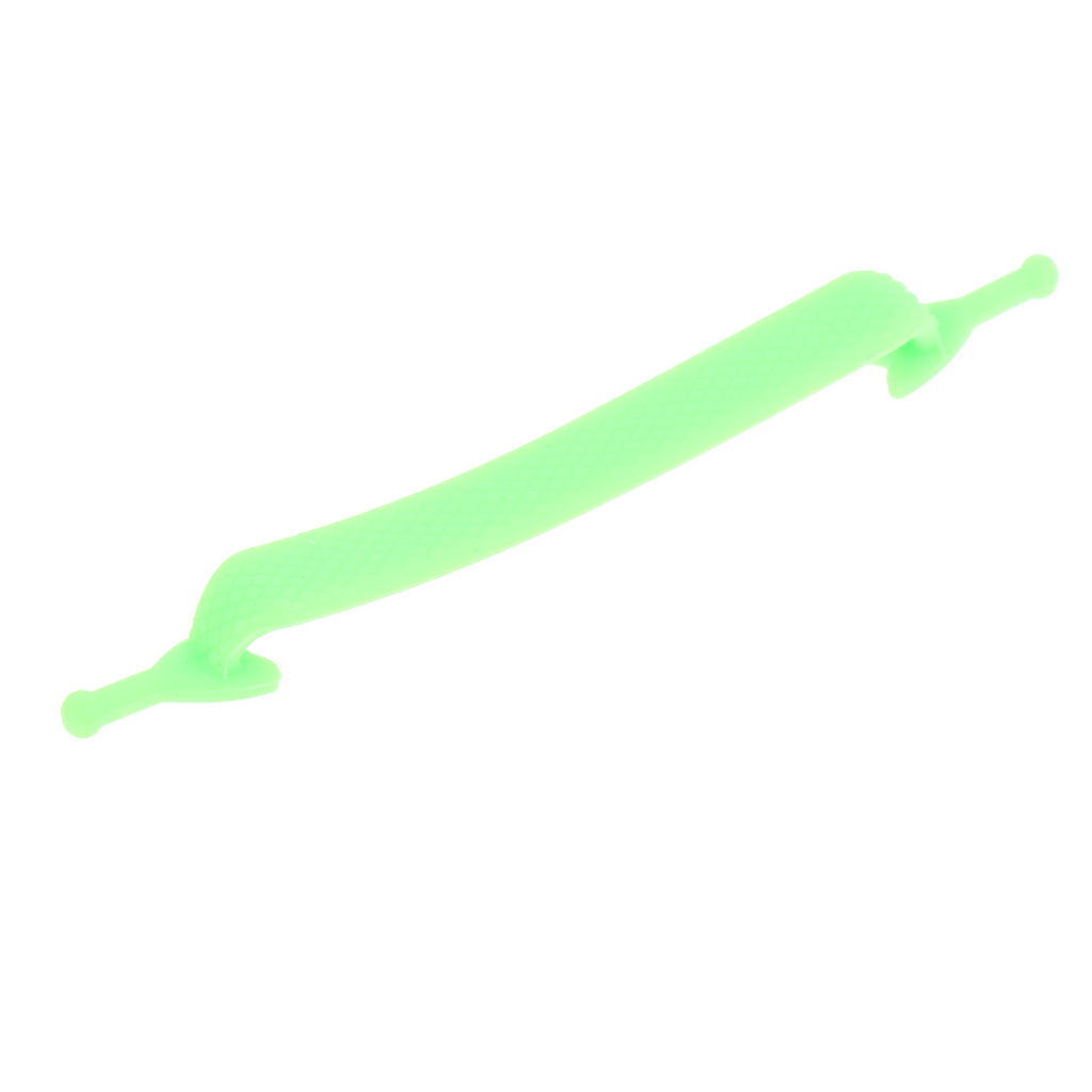 Easy No Tie Shoelaces Elastic Silicone Flat Shoe Lace Set for Kids Green