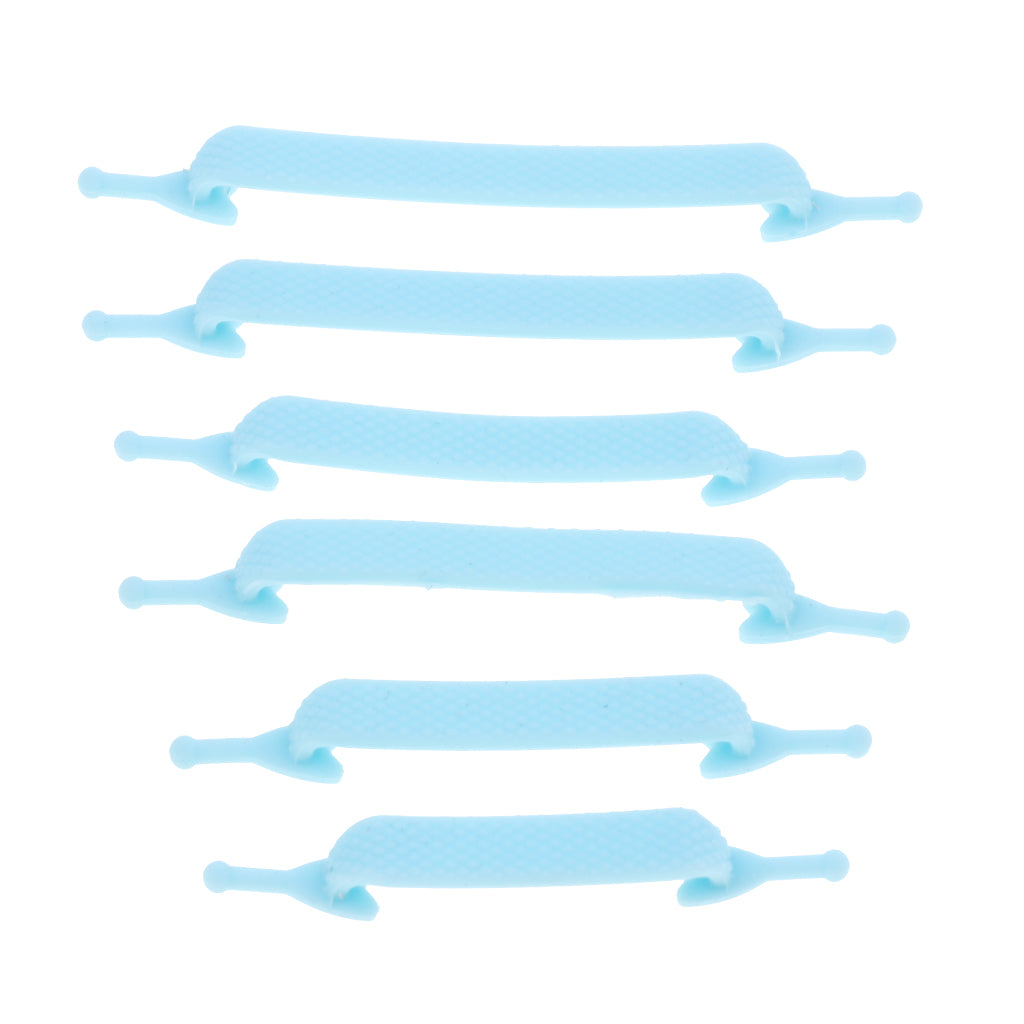 Easy No Tie Shoelaces Elastic Silicone Flat Shoe Lace Set for Kids Blue