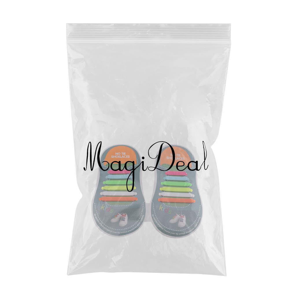 Easy No Tie Shoelaces Elastic Silicone Flat Shoe Lace Set for Kids Multi