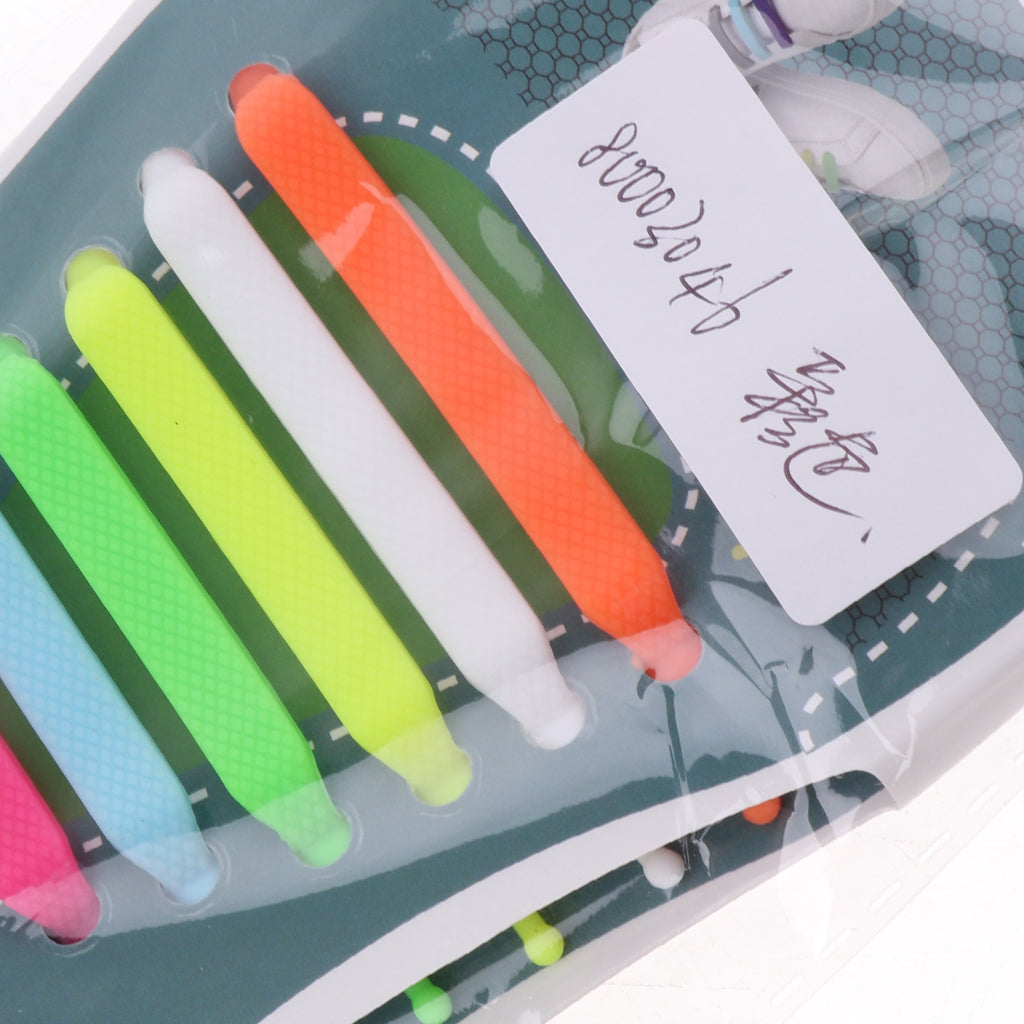 Easy No Tie Shoelaces Elastic Silicone Flat Shoe Lace Set for Kids Multi