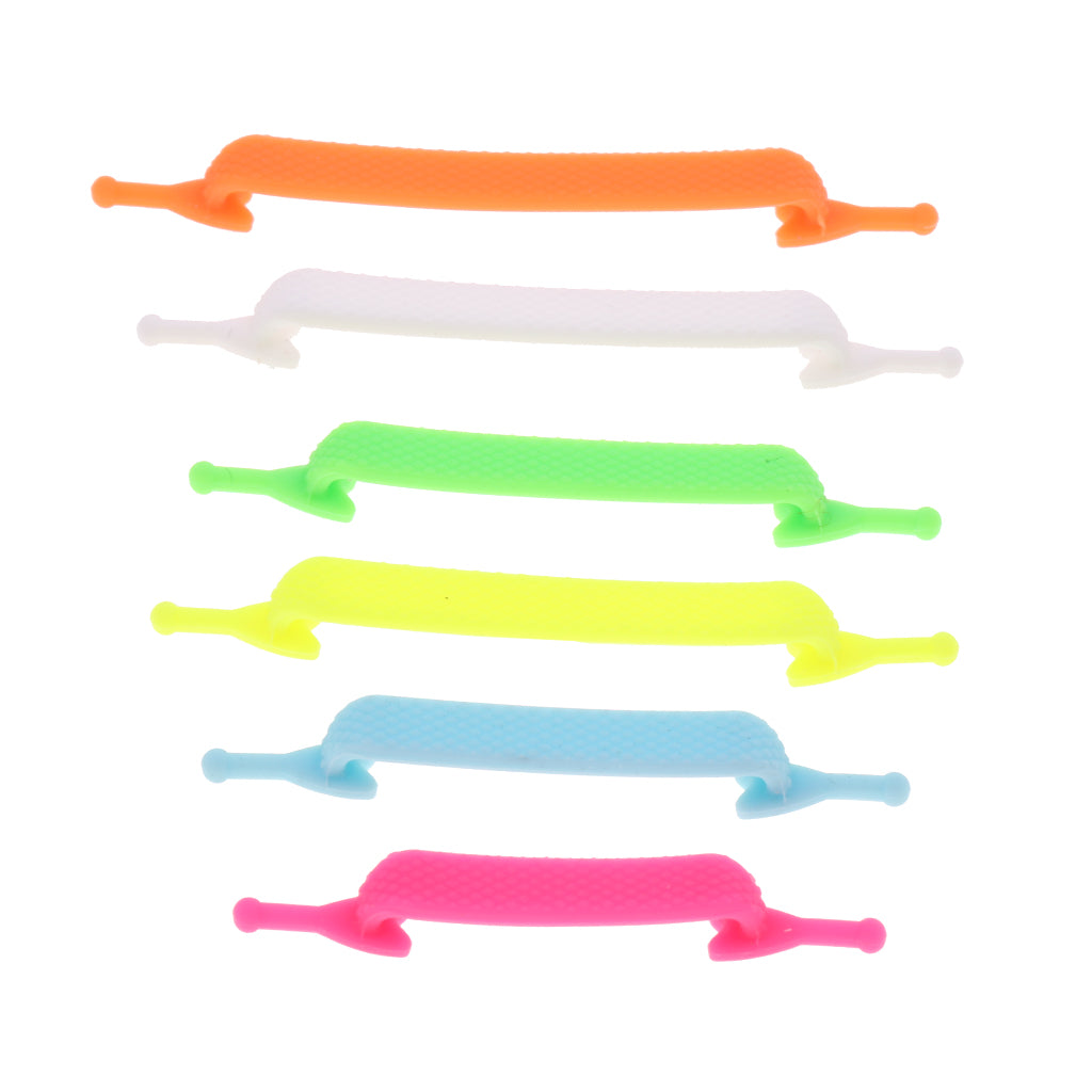 Easy No Tie Shoelaces Elastic Silicone Flat Shoe Lace Set for Kids Multi