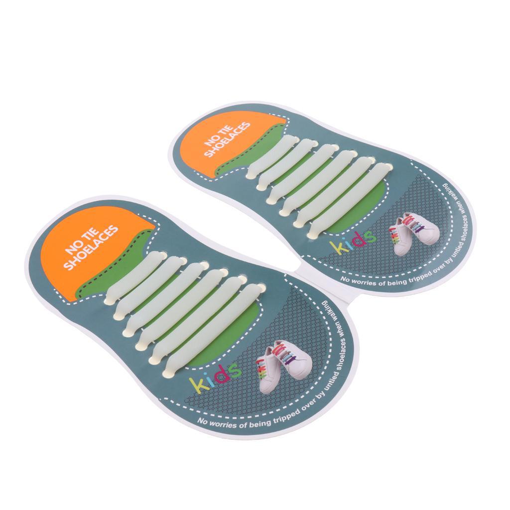 Easy No Tie Shoelaces Elastic Silicone Flat Shoe Lace Set for Kids Blue Change