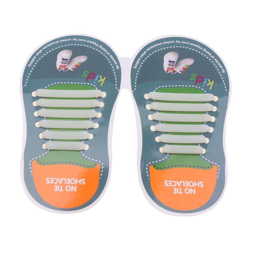 Easy No Tie Shoelaces Elastic Silicone Flat Shoe Lace Set for Kids Blue Change