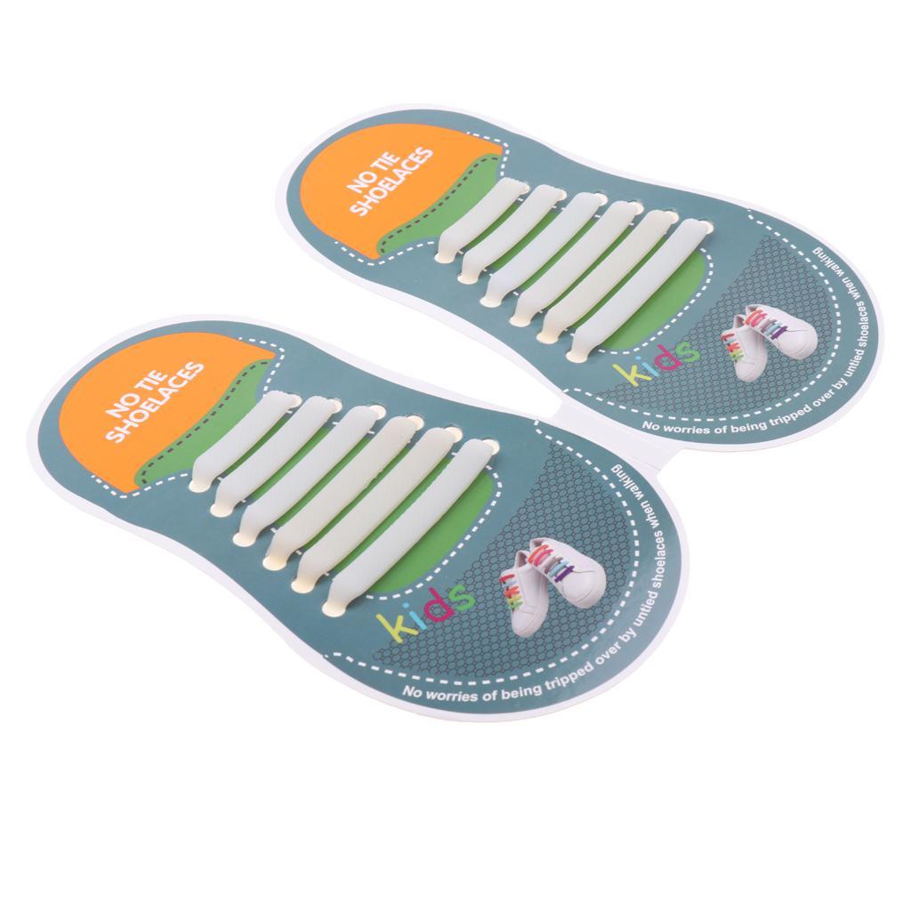 Easy No Tie Shoelaces Elastic Silicone Flat Shoe Lace Set for Kids Purple Change