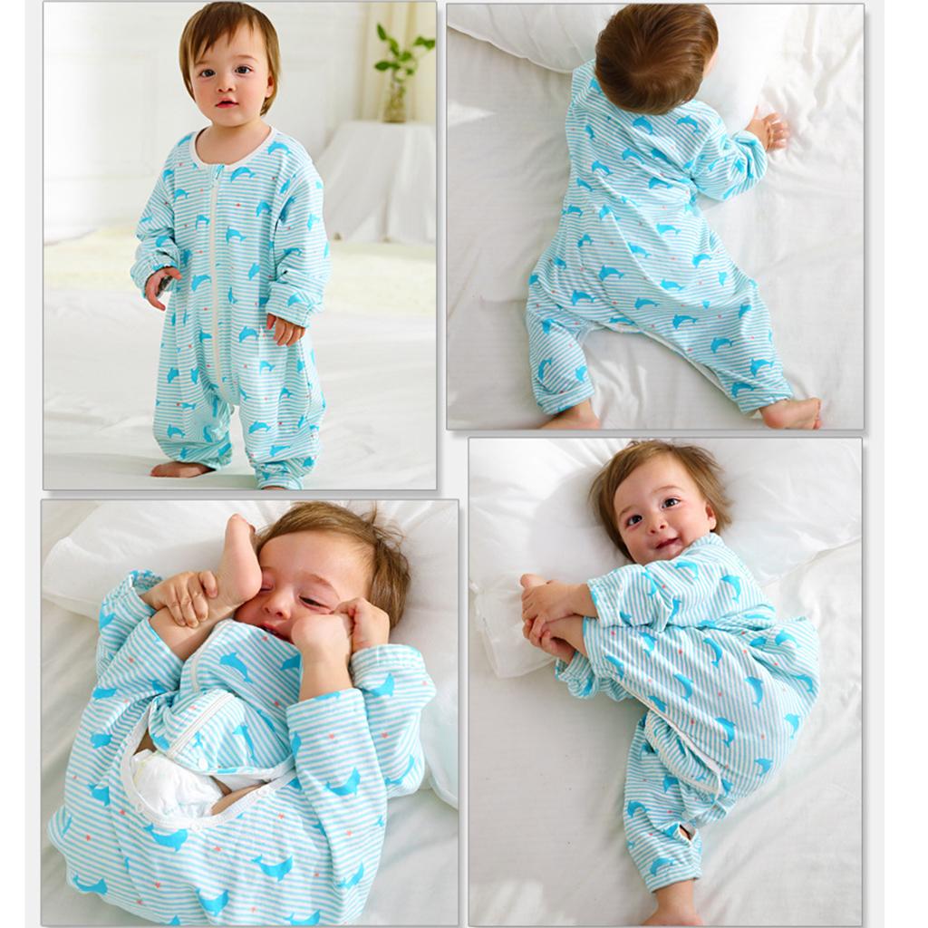 Kids Baby Wearable Blanket Safe Long Sleeve Cotton Sleeping Bag 1-2T Dolphins