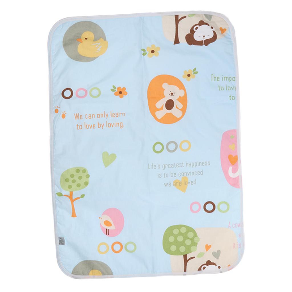 Baby Waterproof Cotton Urine Mat Nappy Bed Changing Diaper Pad 50x70cm Blue