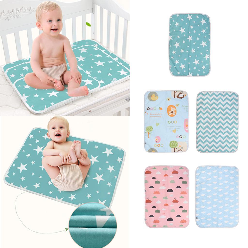 Baby Waterproof Cotton Urine Mat Nappy Bed Changing Diaper Pad 50x70cm Blue