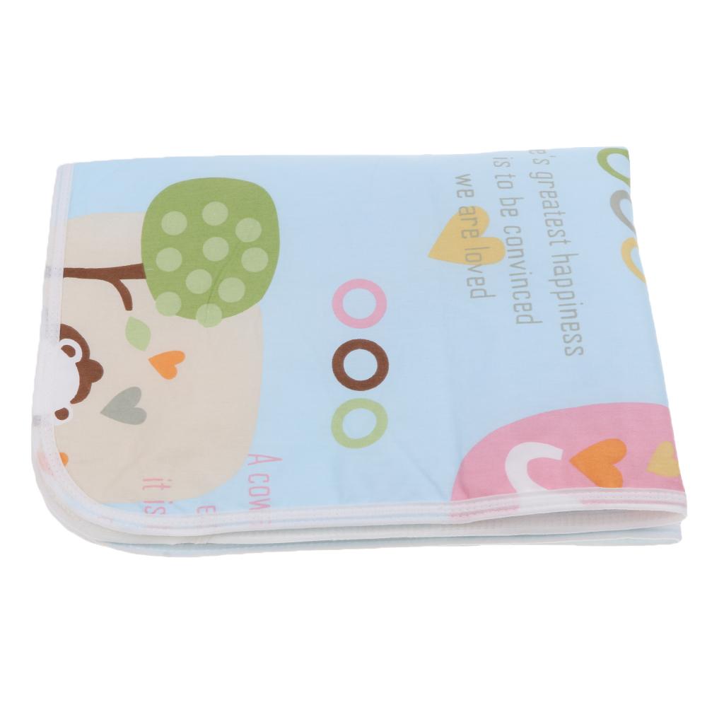 Baby Waterproof Cotton Urine Mat Nappy Bed Changing Diaper Pad 50x70cm Blue