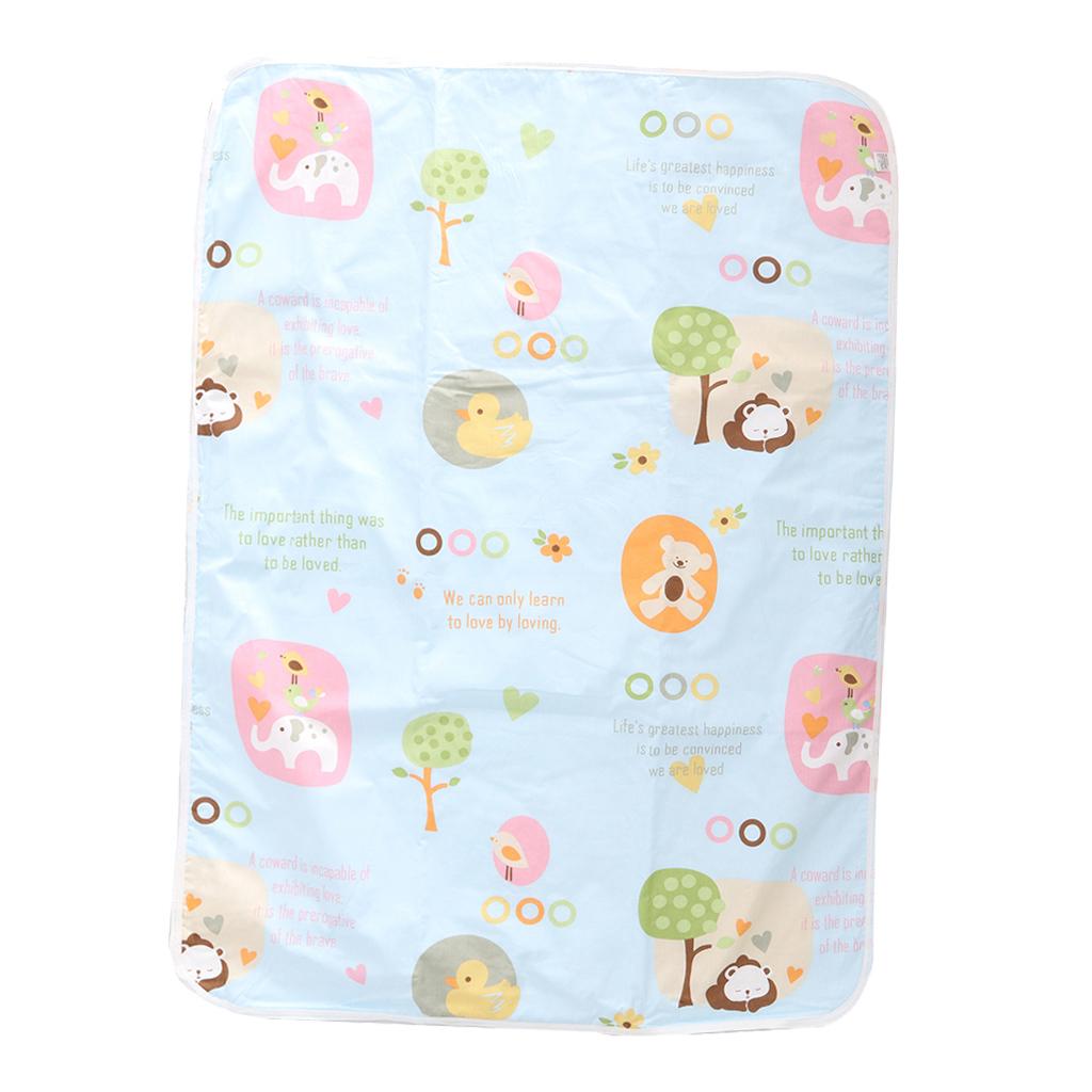 Baby Waterproof Cotton Urine Mat Nappy Bed Changing Diaper Pad 80x110cm Blue